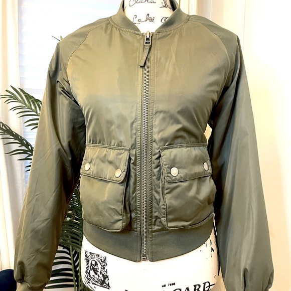 AEROPOSTALE Bomber Jacket Army Green - Picture 10 of 12